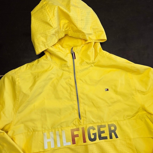 Tommy Hilfiger Other - Tommy Hilfiger Boys XL Yellow Quarter Zip Hooded Windbreaker Jacket Pullover